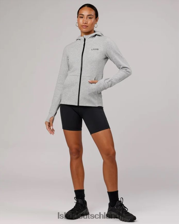 Frauen LSKD Athlet Forged Fleece-Kapuzenpullover mit durchgehendem Reißverschluss – Hellgrau meliert Bekleidung VD2NLV373