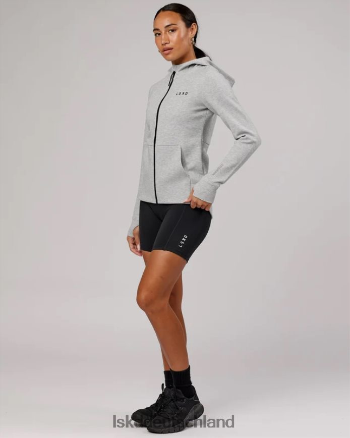 Frauen LSKD Athlet Forged Fleece-Kapuzenpullover mit durchgehendem Reißverschluss – Hellgrau meliert Bekleidung VD2NLV373