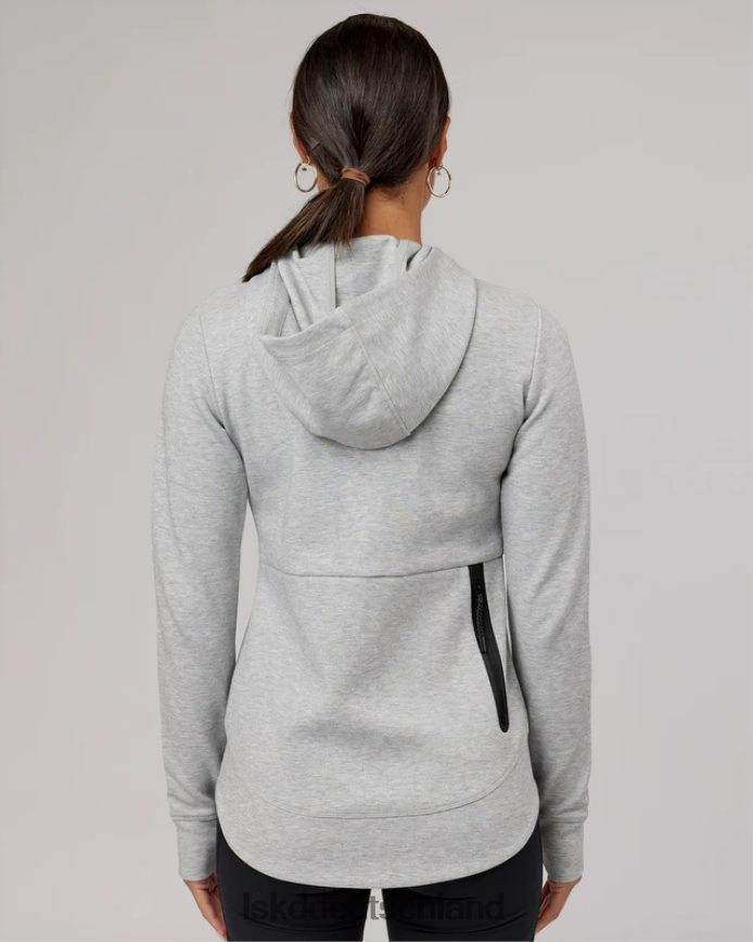 Frauen LSKD Athlet Forged Fleece-Kapuzenpullover mit durchgehendem Reißverschluss – Hellgrau meliert Bekleidung VD2NLV373