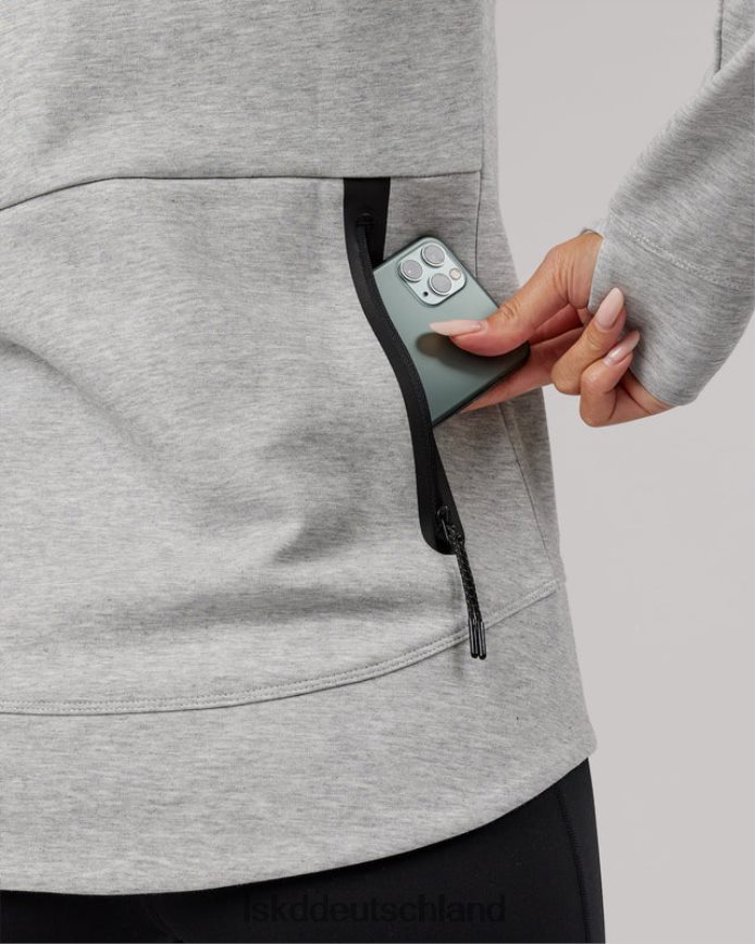 Frauen LSKD Athlet Forged Fleece-Kapuzenpullover mit durchgehendem Reißverschluss – Hellgrau meliert Bekleidung VD2NLV373