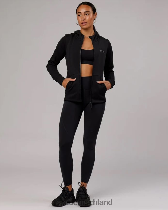 Frauen LSKD Athlet Forged Fleece-Kapuzenpullover mit durchgehendem Reißverschluss – Schwarz Bekleidung VD2NLV341