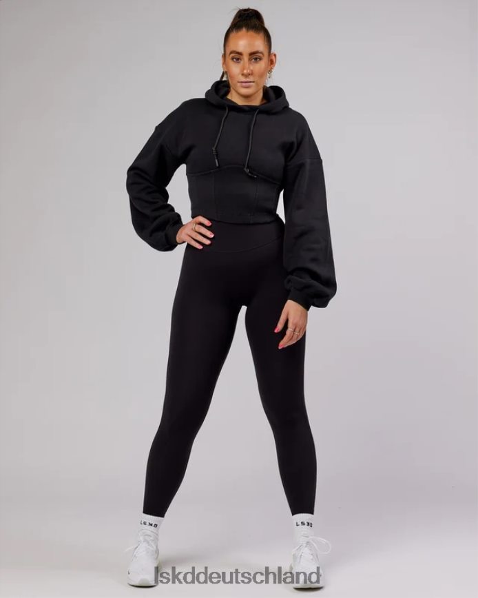 Frauen LSKD Becca Korsett-Kapuzenpullover – Schwarz Bekleidung VD2NLV402
