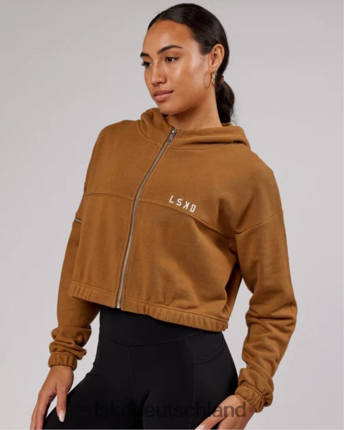 Frauen LSKD Bridge-Kapuzenpullover mit Reißverschluss – Kamel Bekleidung VD2NLV419