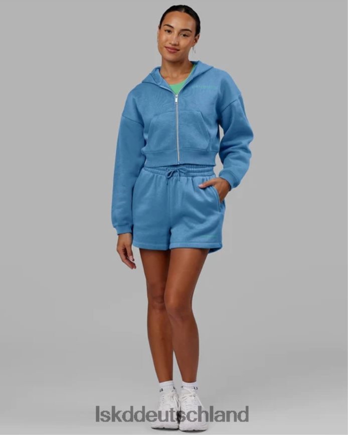 Frauen LSKD Motion-Kapuzenpullover mit kurzem Schnitt – Azurblau Bekleidung VD2NLV358
