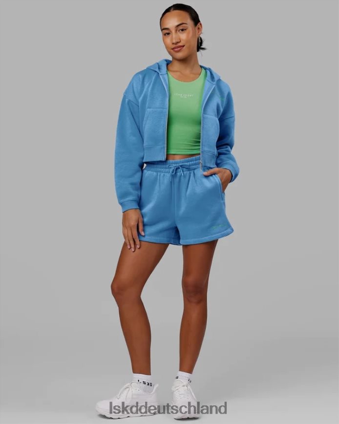 Frauen LSKD Motion-Kapuzenpullover mit kurzem Schnitt – Azurblau Bekleidung VD2NLV358
