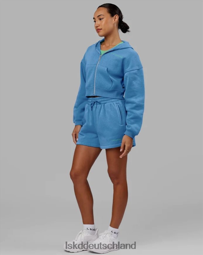 Frauen LSKD Motion-Kapuzenpullover mit kurzem Schnitt – Azurblau Bekleidung VD2NLV358