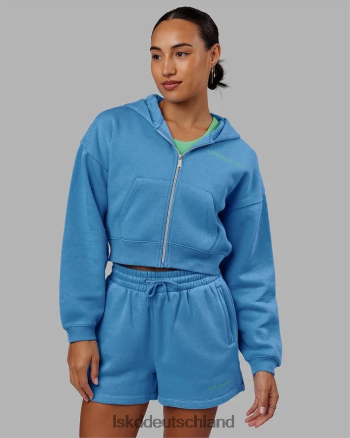 Frauen LSKD Motion-Kapuzenpullover mit kurzem Schnitt – Azurblau Bekleidung VD2NLV358