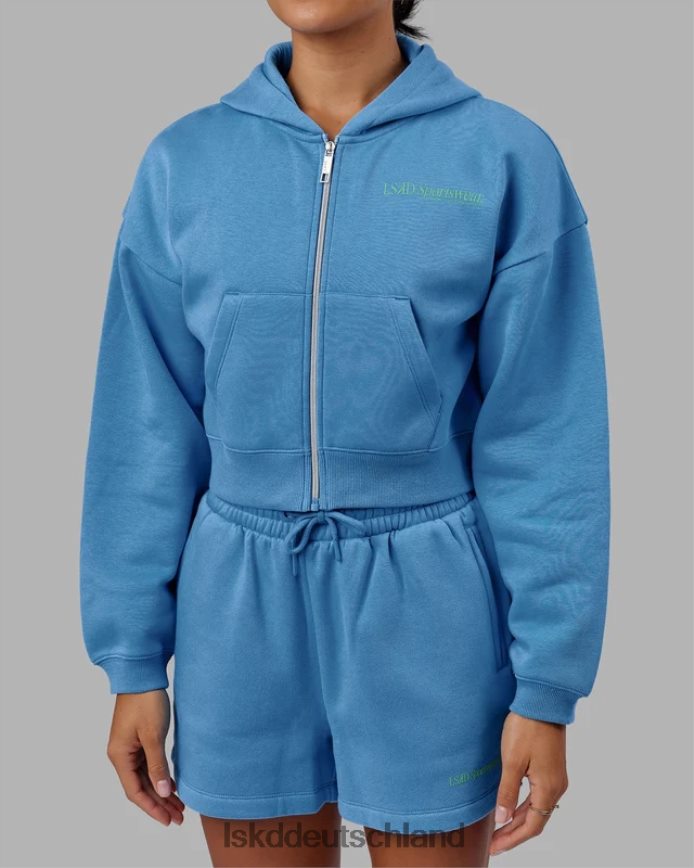 Frauen LSKD Motion-Kapuzenpullover mit kurzem Schnitt – Azurblau Bekleidung VD2NLV358