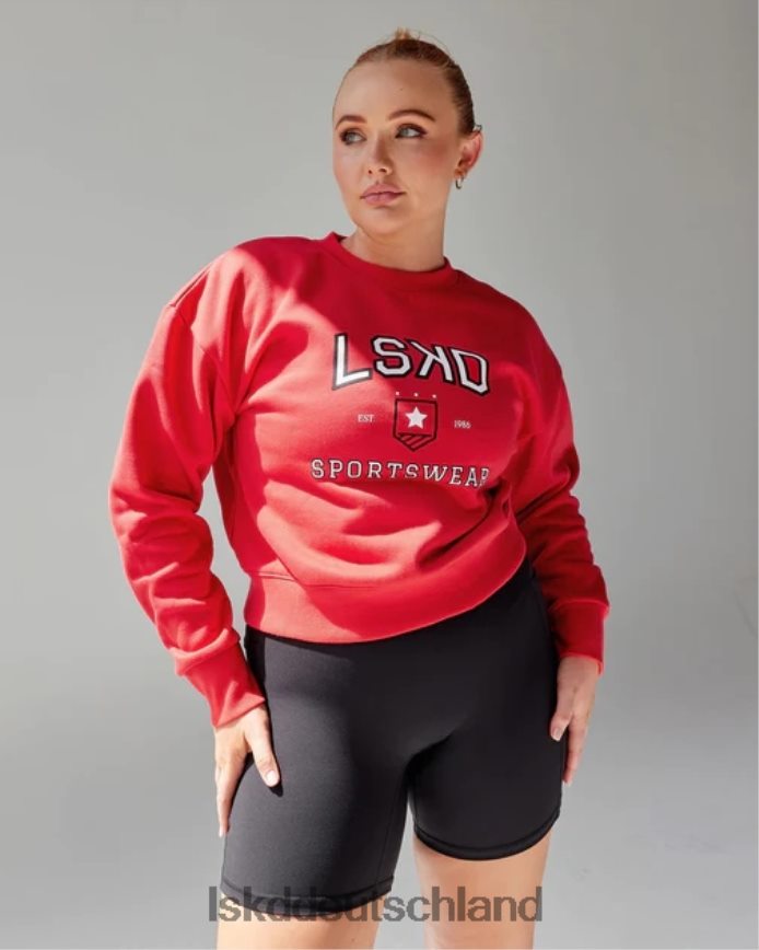 Frauen LSKD Sportabteilung Kurzer Pullover – Scharlachrot Bekleidung VD2NLV387