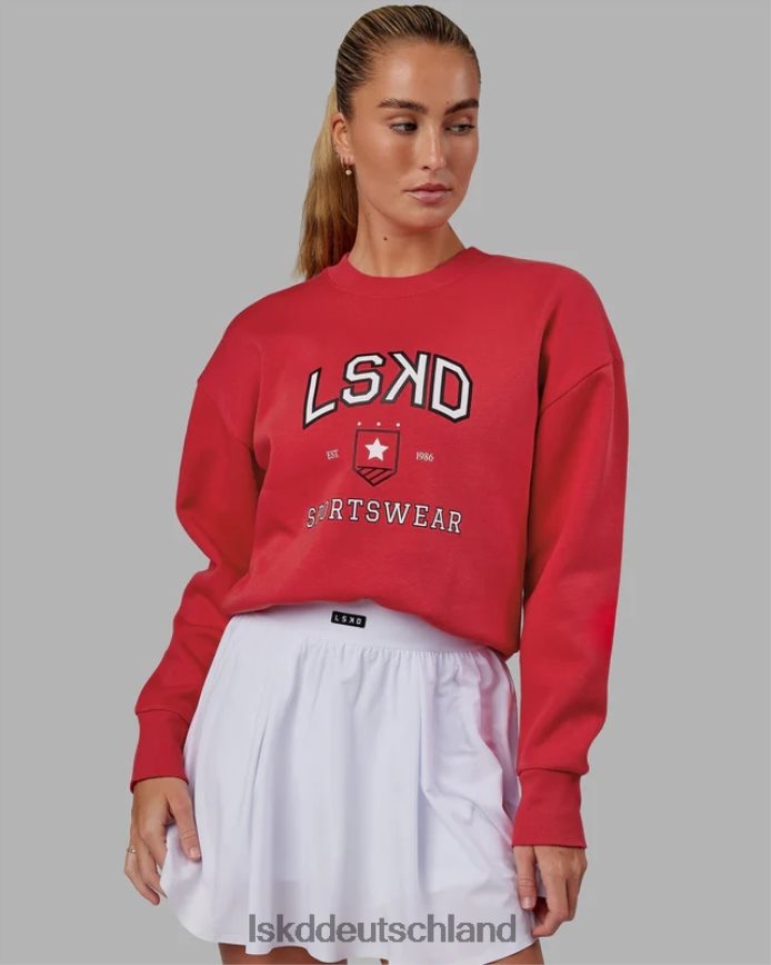 Frauen LSKD Sportabteilung Kurzer Pullover – Scharlachrot Bekleidung VD2NLV387