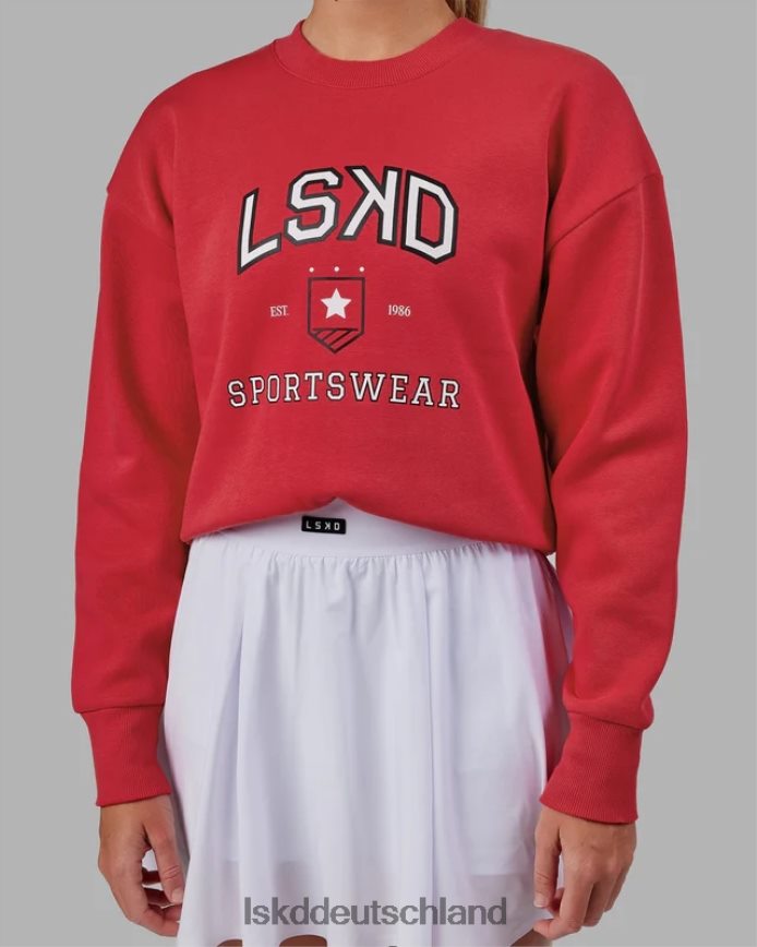 Frauen LSKD Sportabteilung Kurzer Pullover – Scharlachrot Bekleidung VD2NLV387