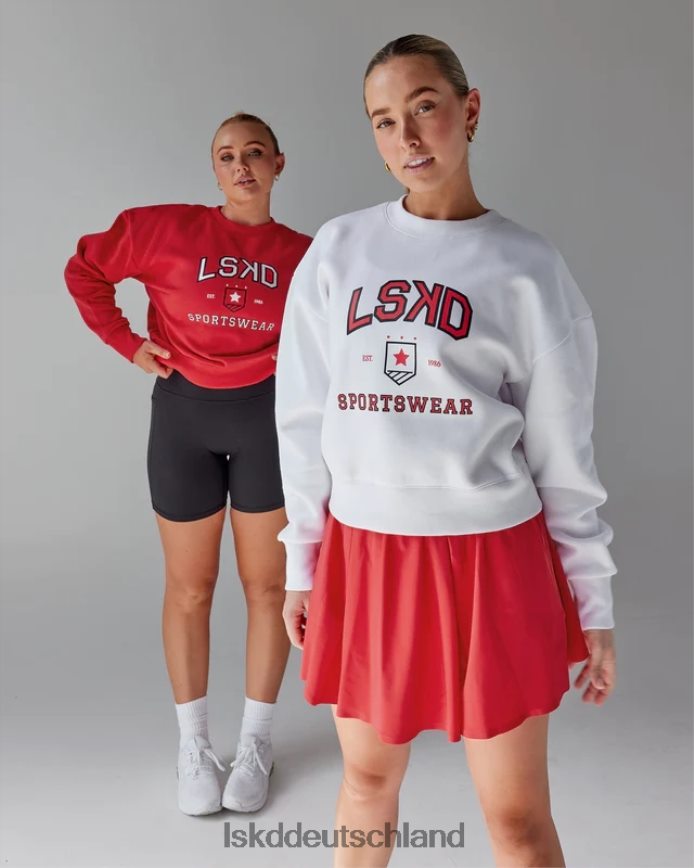 Frauen LSKD Sportabteilung Kurzer Pullover – weiß Bekleidung VD2NLV375