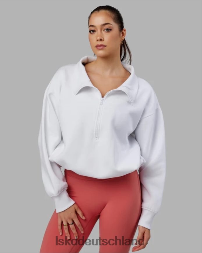 Frauen LSKD Wind-Down-Pullover mit 1/4-Reißverschluss – weiß Bekleidung VD2NLV344