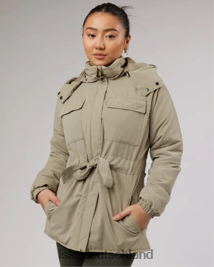 Frauen LSKD Jacke mit schmal zulaufender Taille und Bindegürtel – Lorbeereiche Bekleidung VD2NLV495
