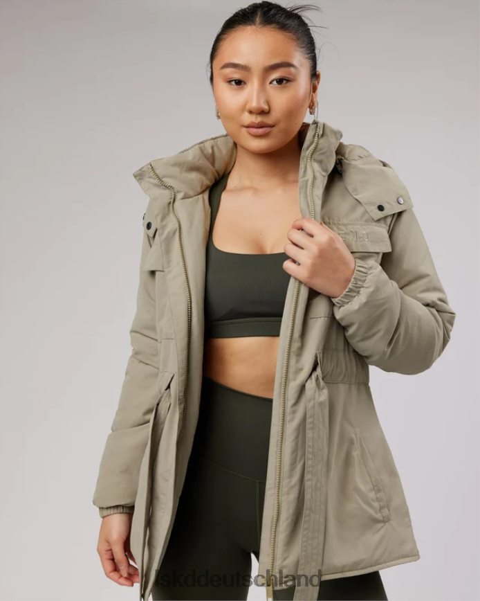 Frauen LSKD Jacke mit schmal zulaufender Taille und Bindegürtel – Lorbeereiche Bekleidung VD2NLV495