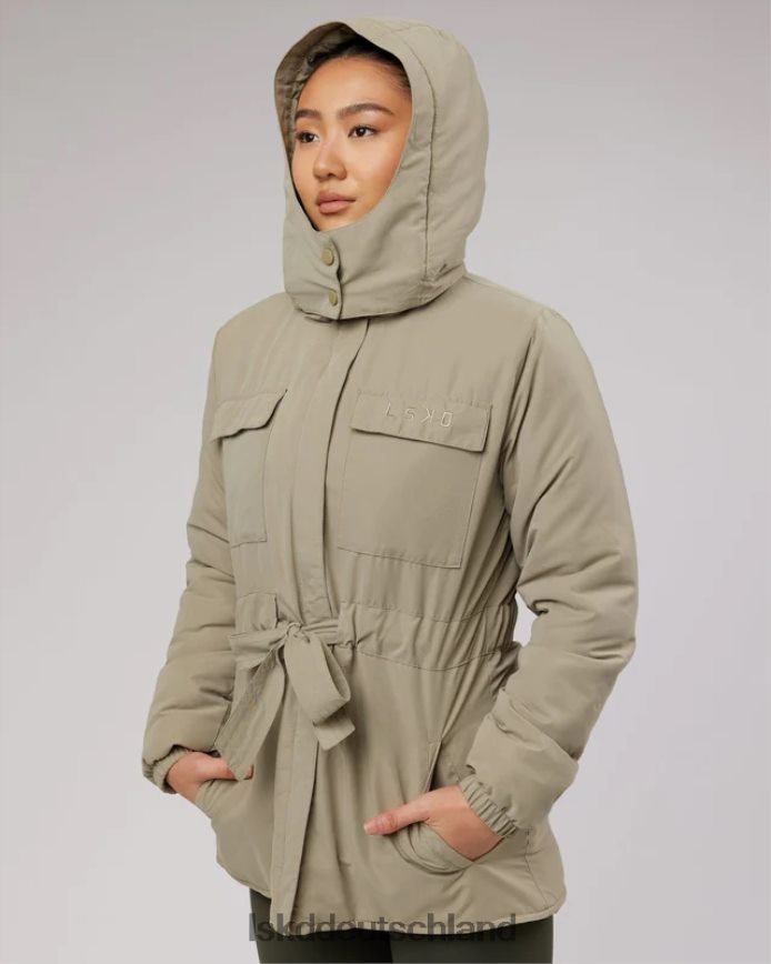 Frauen LSKD Jacke mit schmal zulaufender Taille und Bindegürtel – Lorbeereiche Bekleidung VD2NLV495