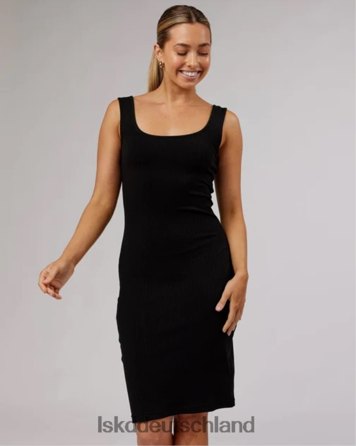 Frauen LSKD Geripptes Rory-Kleid – Schwarz Bekleidung VD2NLV505