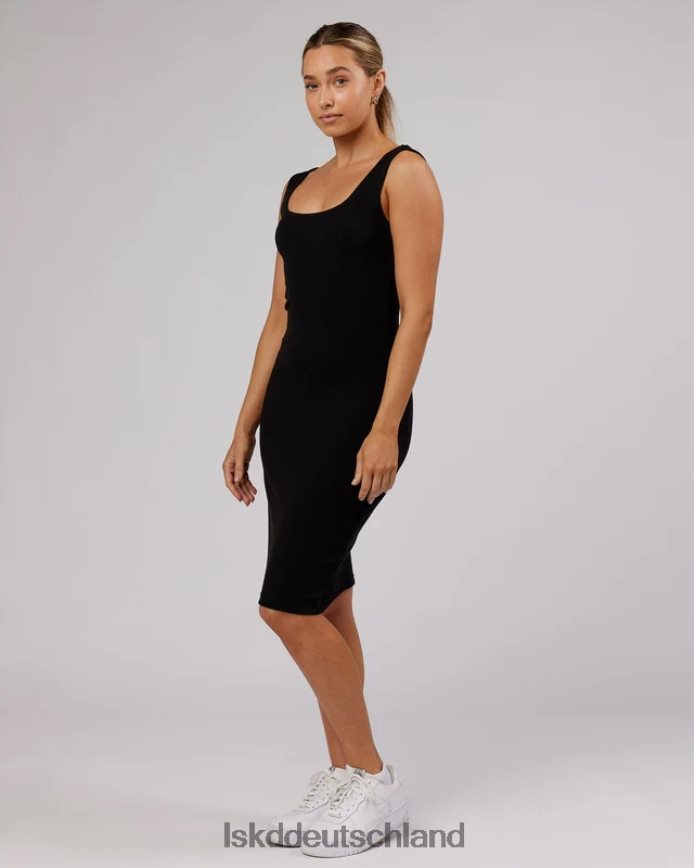 Frauen LSKD Geripptes Rory-Kleid – Schwarz Bekleidung VD2NLV505