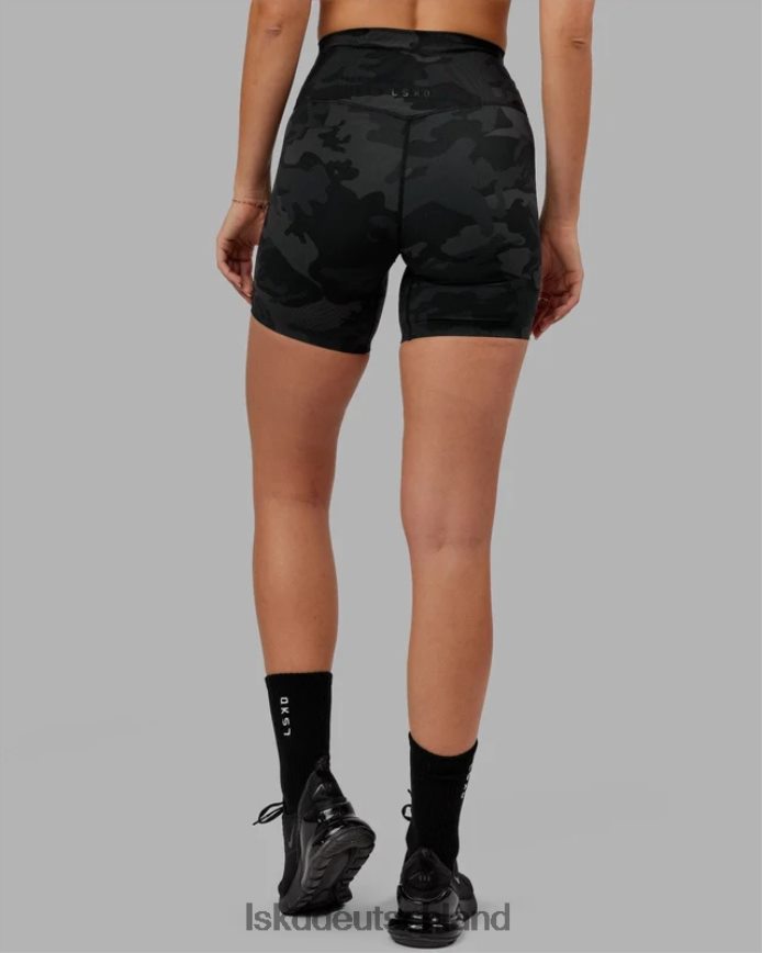 Frauen LSKD Elixir mittellange Shorts – schwarzes Tarnmuster Bekleidung VD2NLV548