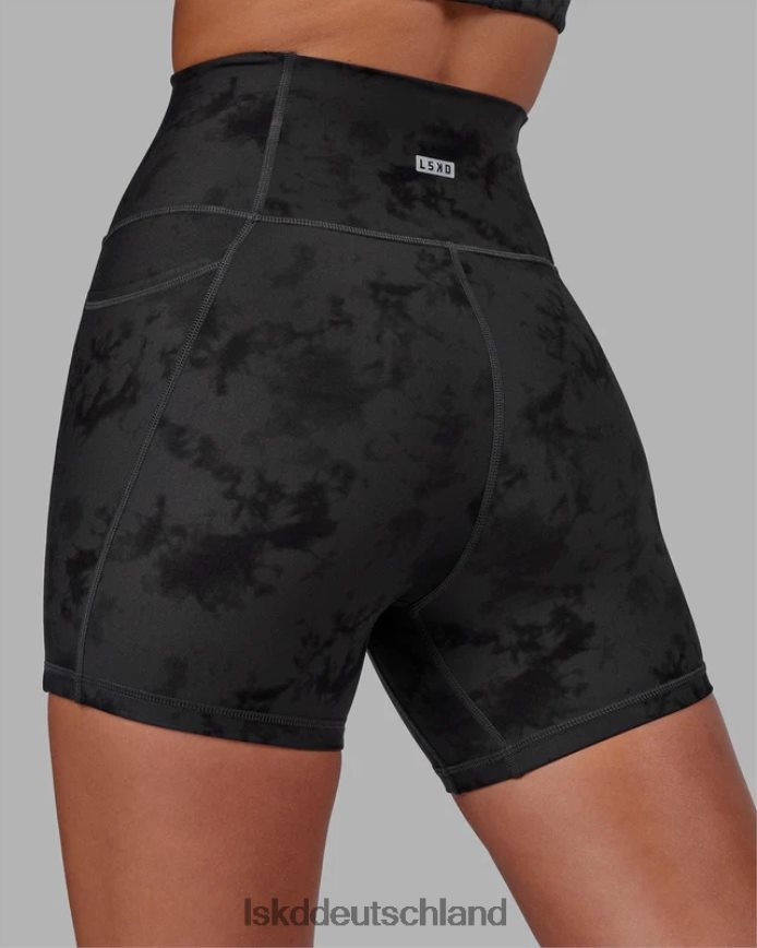 Frauen LSKD Kurze Fusion-Shorts in X-Länge – schwarzes Batikmuster Bekleidung VD2NLV588