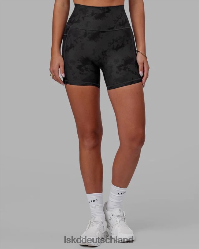 Frauen LSKD Kurze Fusion-Shorts in X-Länge – schwarzes Batikmuster Bekleidung VD2NLV588