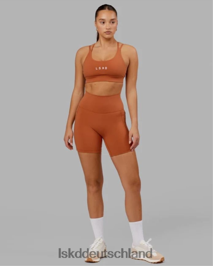 Frauen LSKD Mittellange Fusion-Shorts – kastanienbraun Bekleidung VD2NLV654