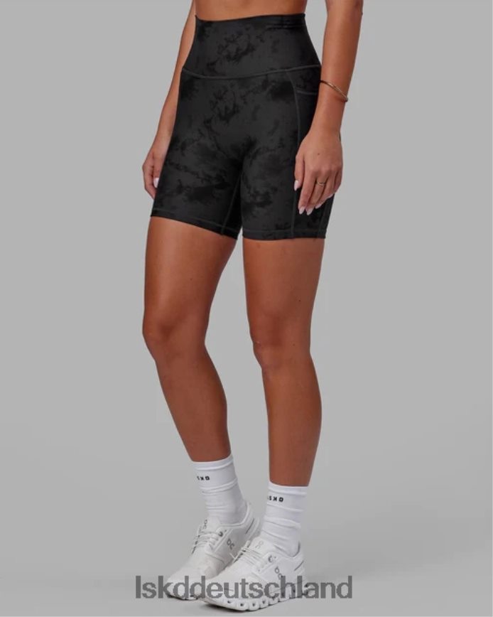Frauen LSKD Mittellange Fusion-Shorts – schwarzes Batikmuster Bekleidung VD2NLV580