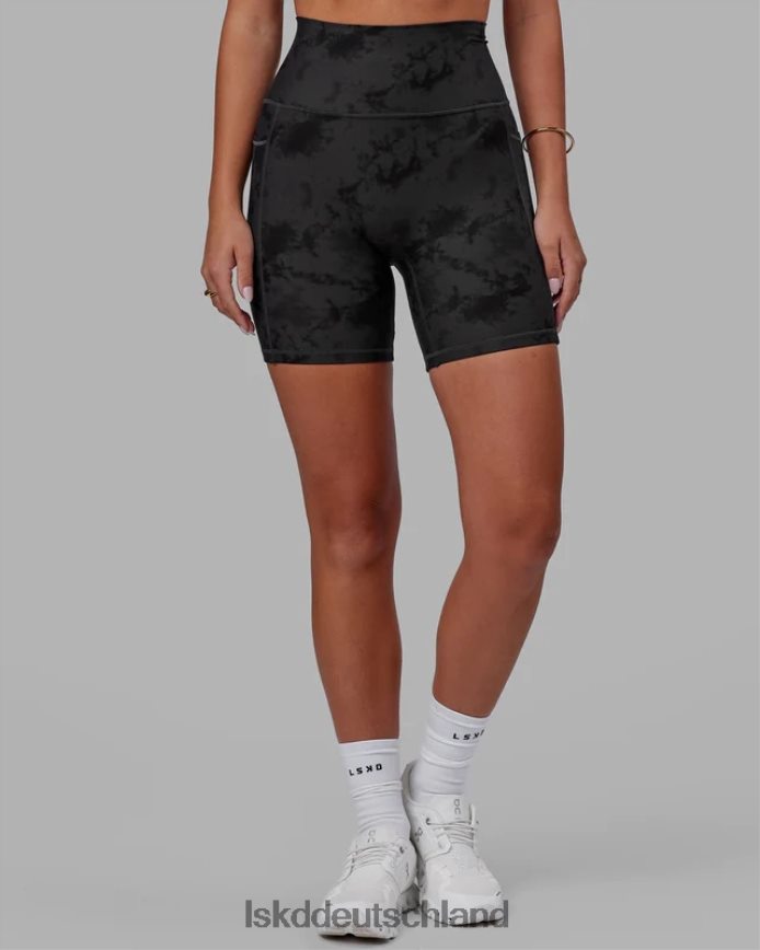 Frauen LSKD Mittellange Fusion-Shorts – schwarzes Batikmuster Bekleidung VD2NLV580