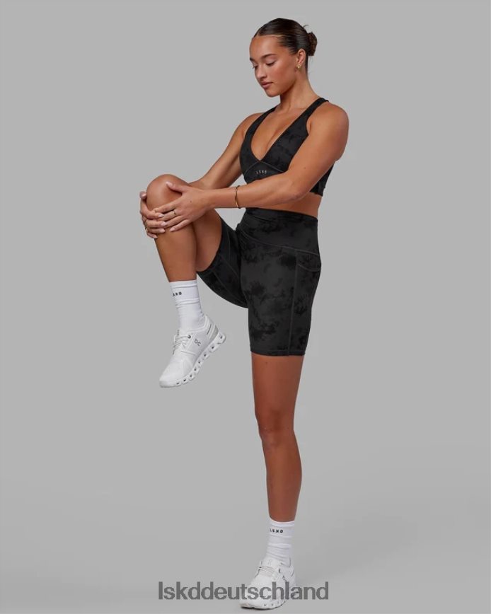 Frauen LSKD Mittellange Fusion-Shorts – schwarzes Batikmuster Bekleidung VD2NLV580