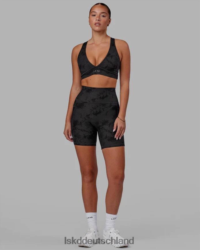 Frauen LSKD Mittellange Fusion-Shorts – schwarzes Batikmuster Bekleidung VD2NLV580