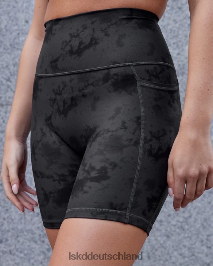 Frauen LSKD Mittellange Fusion-Shorts – schwarzes Batikmuster Bekleidung VD2NLV580