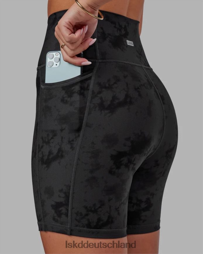 Frauen LSKD Mittellange Fusion-Shorts – schwarzes Batikmuster Bekleidung VD2NLV580