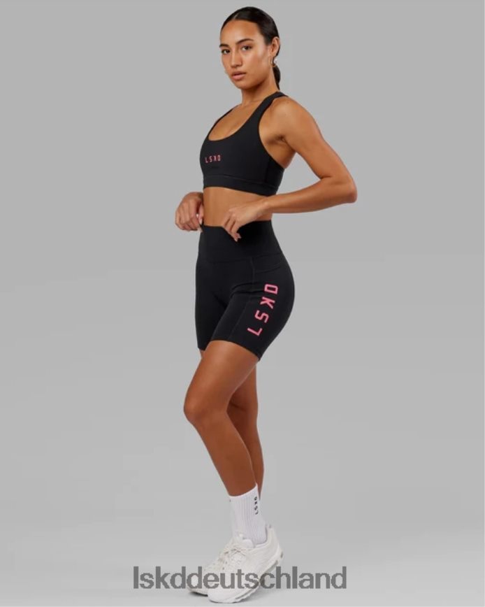 Frauen LSKD Mittellange Rep-Shorts – Schwarz-Flamingo Bekleidung VD2NLV615