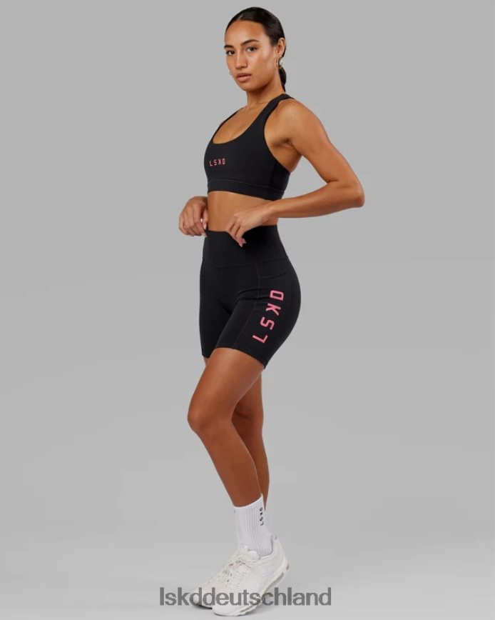 Frauen LSKD Mittellange Rep-Shorts – Schwarz-Flamingo Bekleidung VD2NLV615