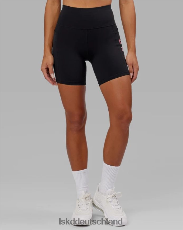 Frauen LSKD Mittellange Rep-Shorts – Schwarz-Flamingo Bekleidung VD2NLV615