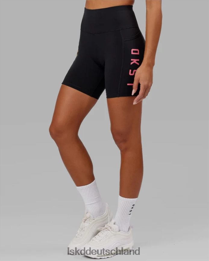 Frauen LSKD Mittellange Rep-Shorts – Schwarz-Flamingo Bekleidung VD2NLV615