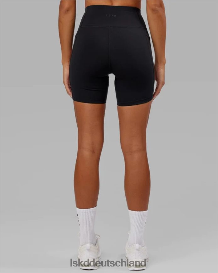 Frauen LSKD Mittellange Rep-Shorts – Schwarz-Flamingo Bekleidung VD2NLV615