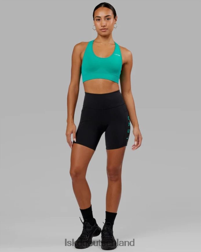 Frauen LSKD Mittellange Rep-Shorts – Schwarz-Hyper-Petrol Bekleidung VD2NLV693