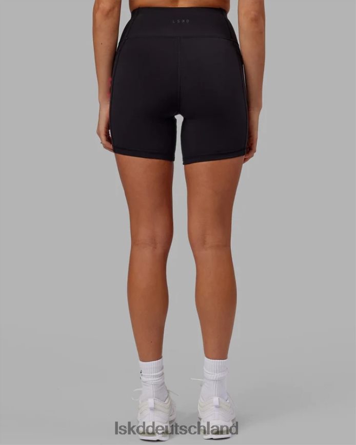 Frauen LSKD Mittellange Rep-Shorts – Schwarz-Neon-Magenta Bekleidung VD2NLV625
