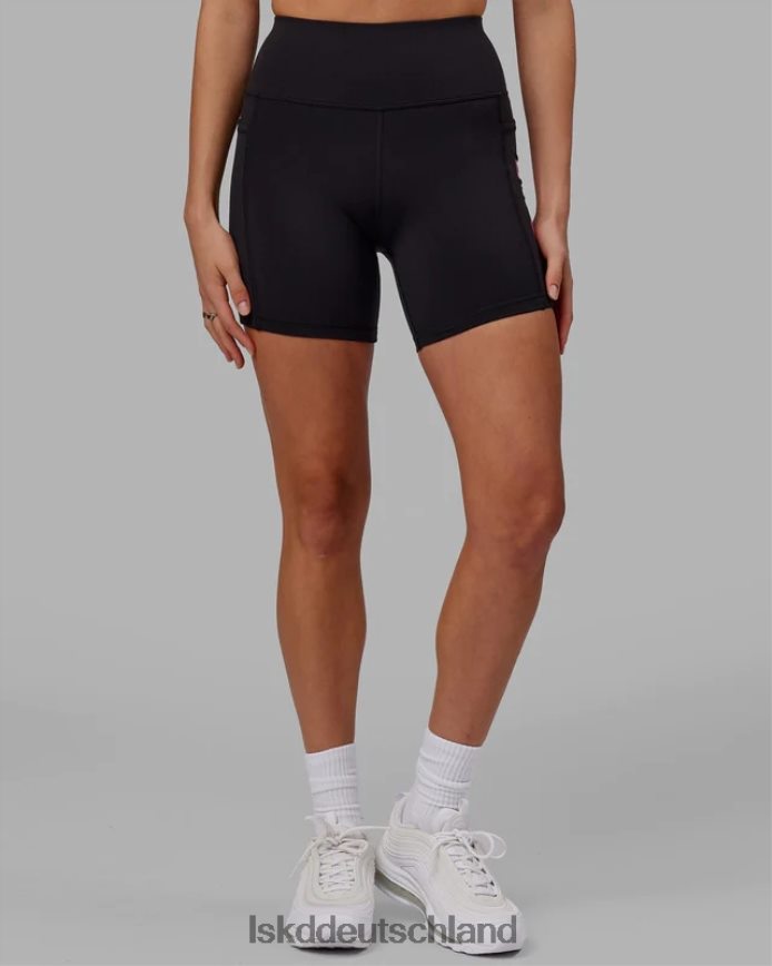 Frauen LSKD Mittellange Rep-Shorts – Schwarz-Neon-Magenta Bekleidung VD2NLV625