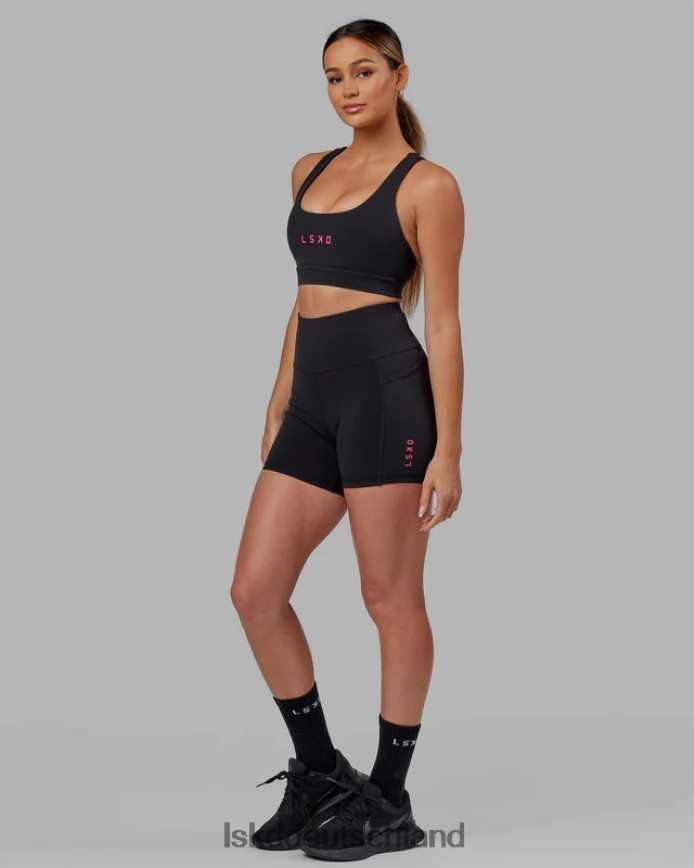Frauen LSKD Rep-Shorts in X-Länge – Schwarz-Boysenberry Bekleidung VD2NLV632
