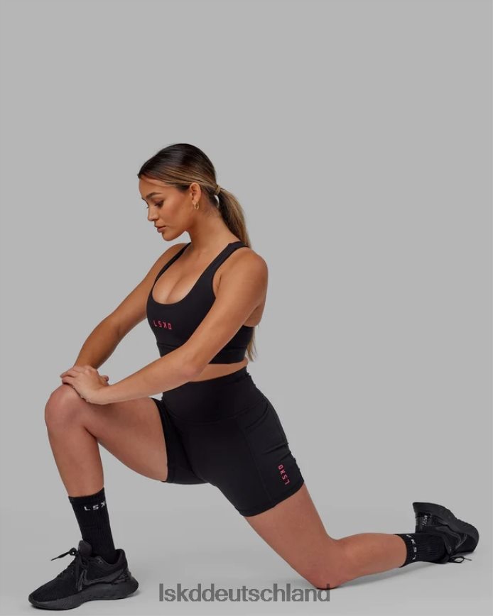 Frauen LSKD Rep-Shorts in X-Länge – Schwarz-Boysenberry Bekleidung VD2NLV632