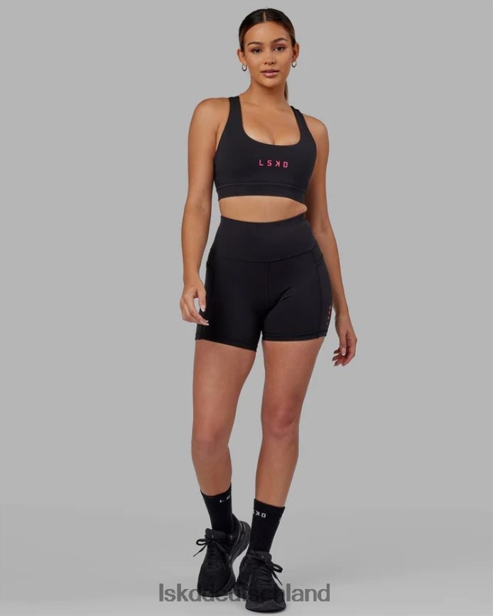 Frauen LSKD Rep-Shorts in X-Länge – Schwarz-Boysenberry Bekleidung VD2NLV632