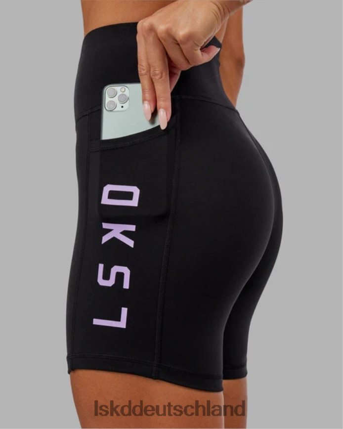 Frauen LSKD Rep-Shorts in mittlerer Länge – schwarz-lila Bekleidung VD2NLV656