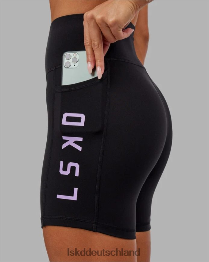 Frauen LSKD Rep-Shorts in mittlerer Länge – schwarz-lila Bekleidung VD2NLV656