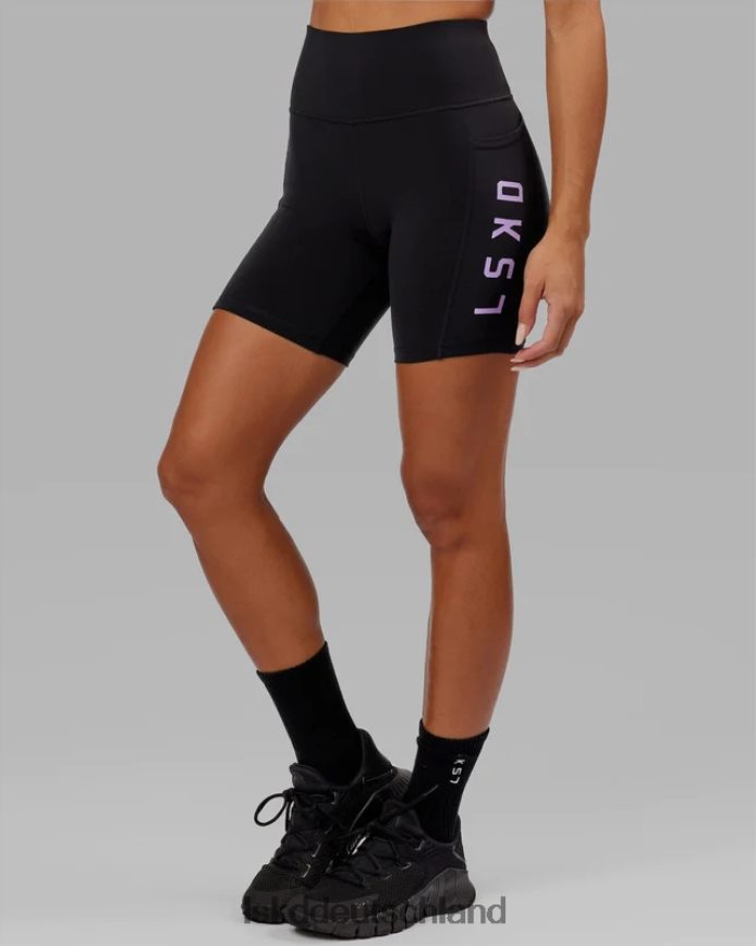 Frauen LSKD Rep-Shorts in mittlerer Länge – schwarz-lila Bekleidung VD2NLV656