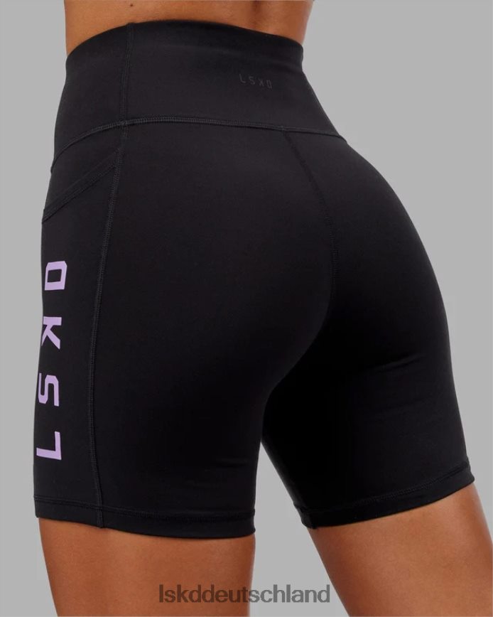 Frauen LSKD Rep-Shorts in mittlerer Länge – schwarz-lila Bekleidung VD2NLV656