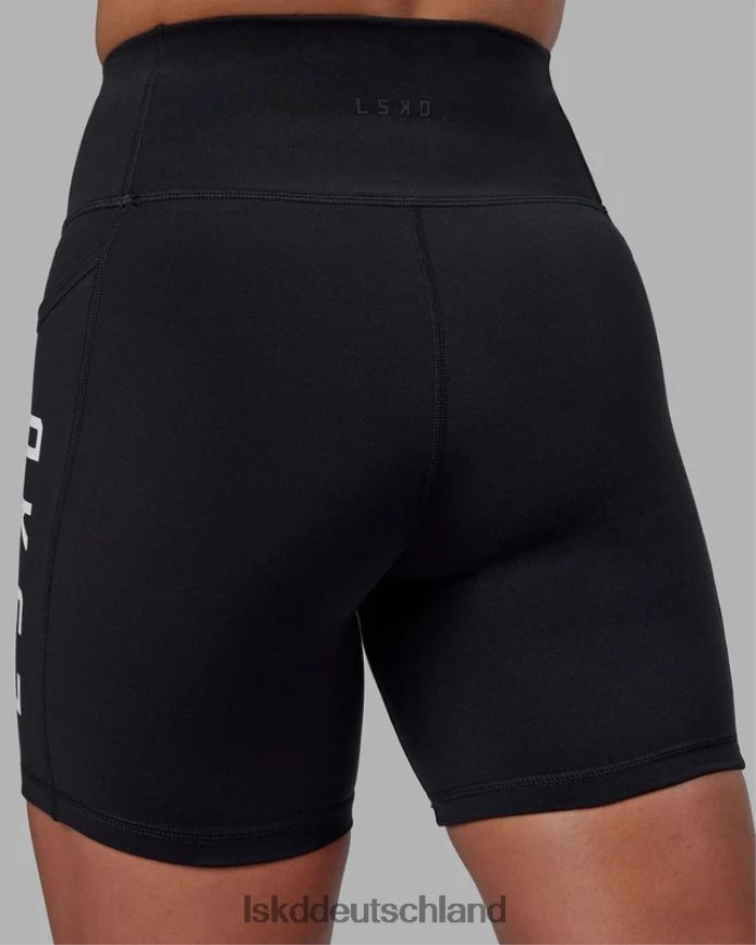 Frauen LSKD Rips-Shorts in mittlerer Länge – schwarz-weiß Bekleidung VD2NLV545