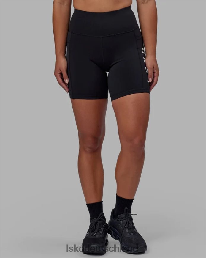 Frauen LSKD Rips-Shorts in mittlerer Länge – schwarz-weiß Bekleidung VD2NLV545
