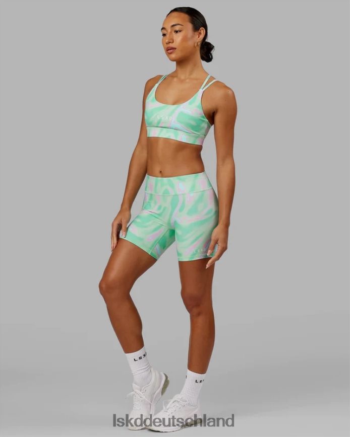 Frauen LSKD Rxd mittellange Fahrradshorts – Euphoria Print-Teal Bekleidung VD2NLV641